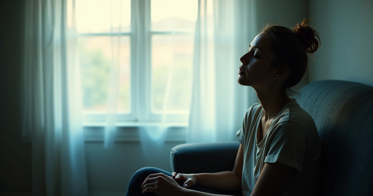 Persona sentada en soledad ante una ventana mostrando calma y autonomía emocional. 