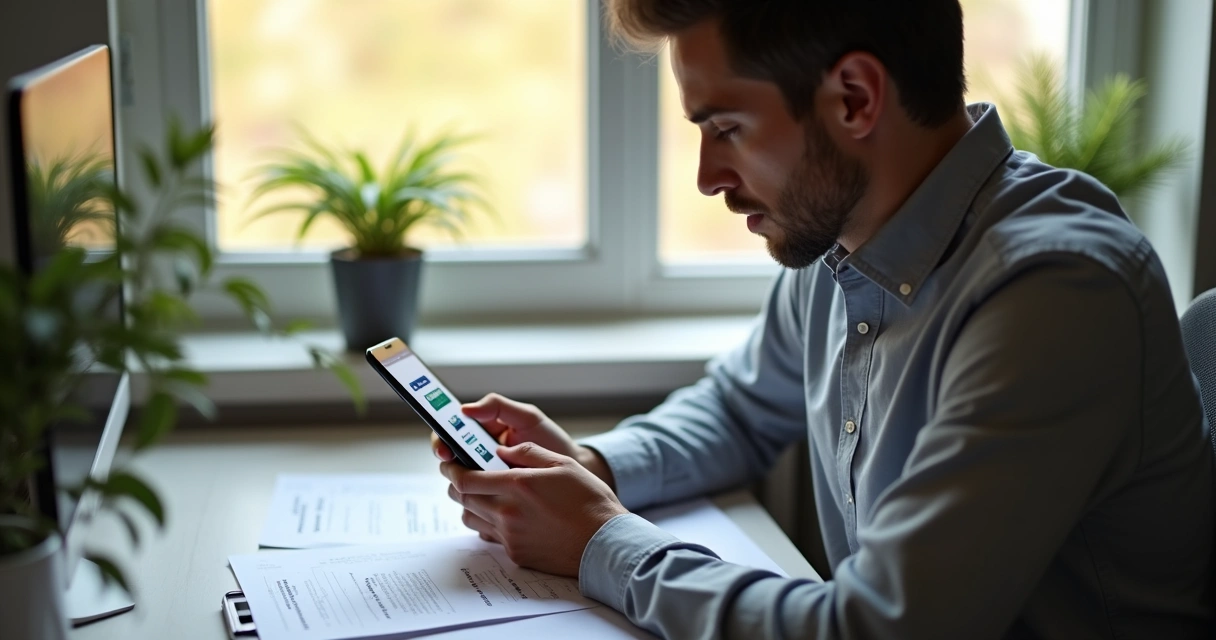 Profissional autônomo usando aplicativo de recebimento digital 
