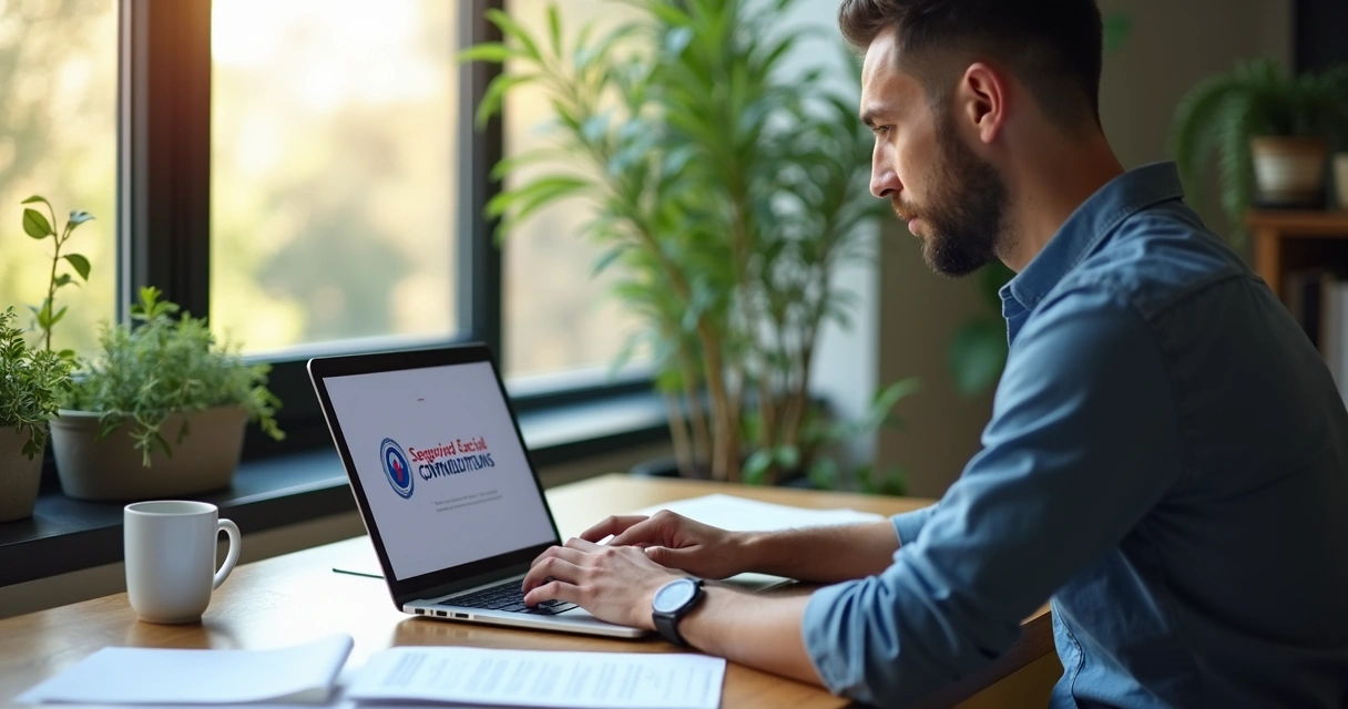 Autónomo revisando la Seguridad Social en el ordenador