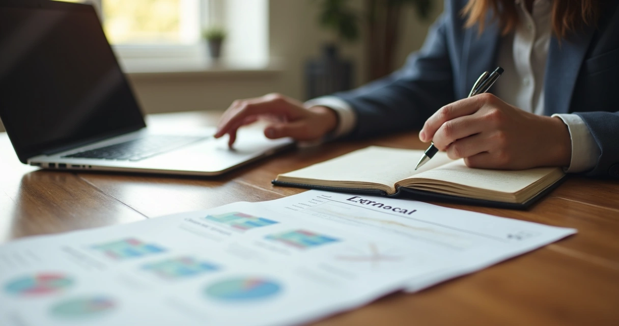 Pessoa fazendo anotações sentado em mesa com caderno e caneta