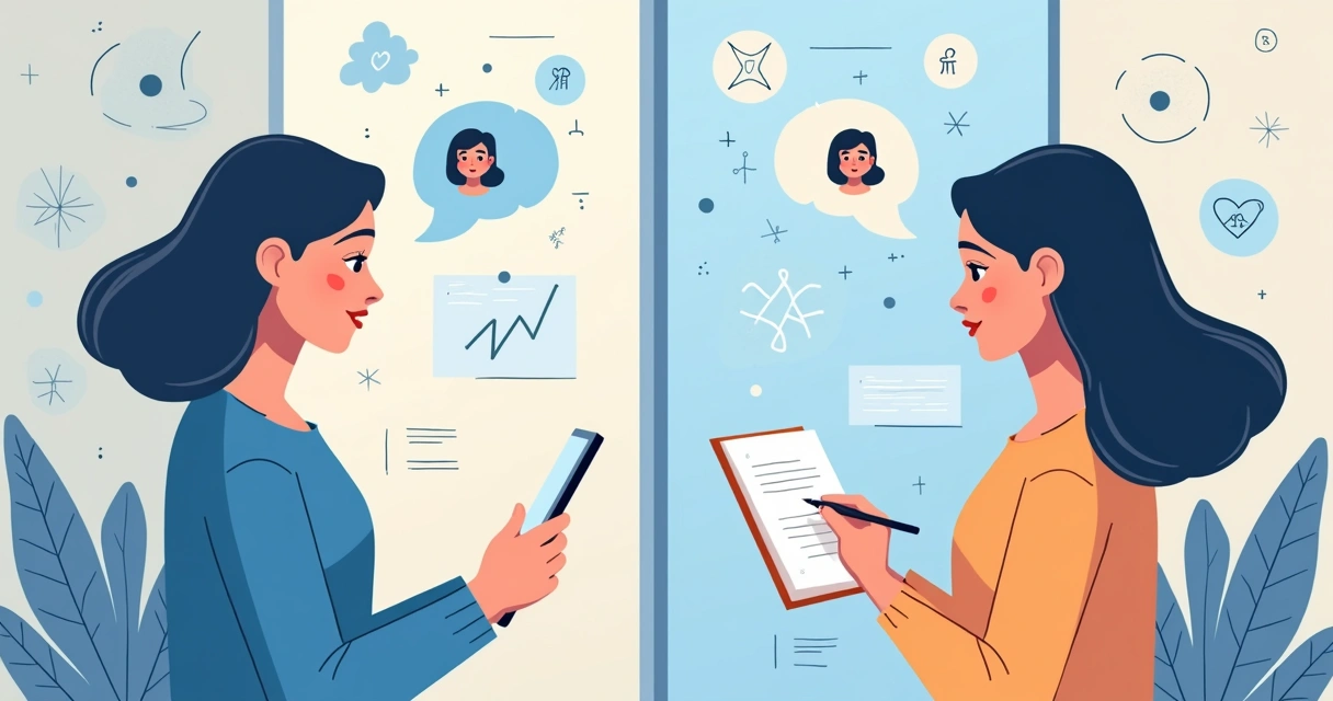 Comparação visual entre autopercepção e autoconhecimento 