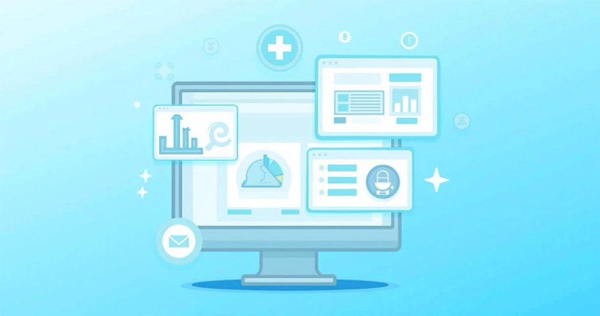 Postagens de blog, podcast e infográfico em painel digital 