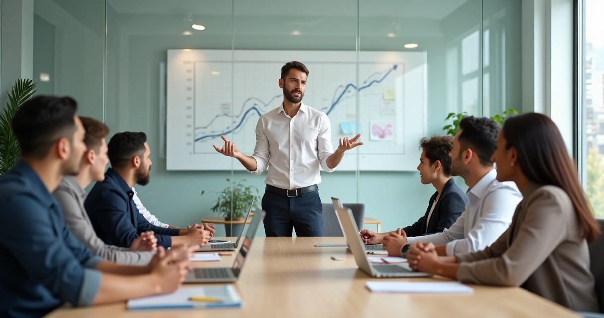 Profissional em reunião assumindo responsabilidade em ambiente de trabalho colaborativo 