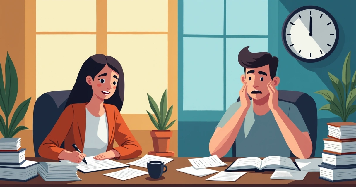 Representação visual de autorresponsabilidade e autocobrança lado a lado 