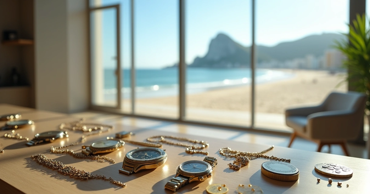 Joias de ouro e prata com vista para praia de Icaraí em Niterói 