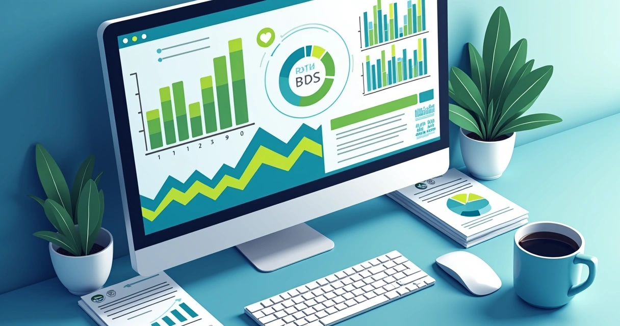 Gráficos de engajamento e análise de performance em tela de computador 