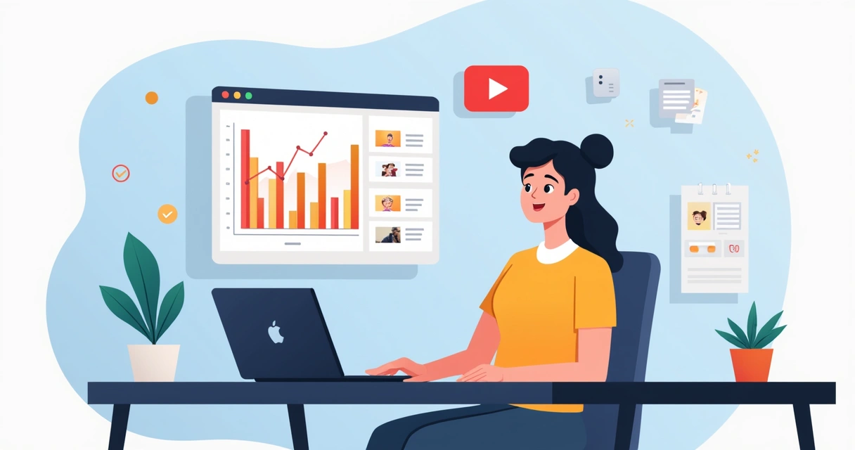 Pessoa com camisa azul analisando gráficos coloridos de engajamento em notebook