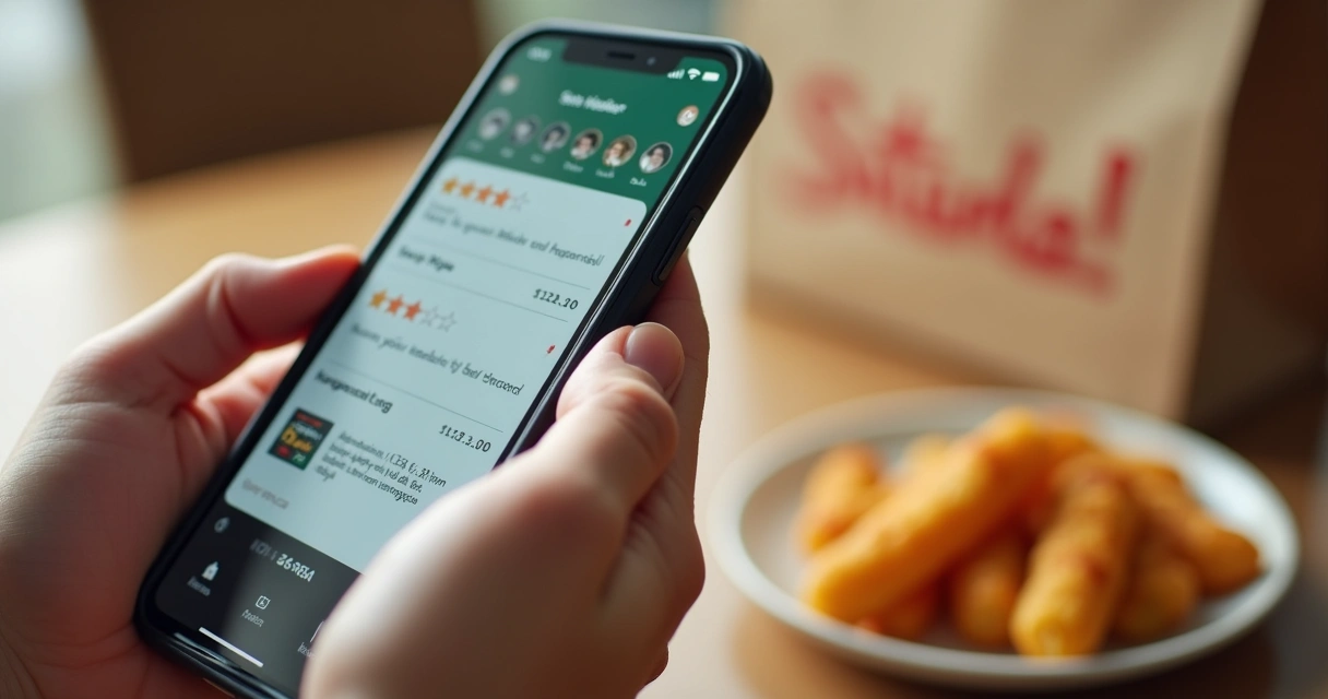 Tela de avaliação de cliente em app de delivery 
