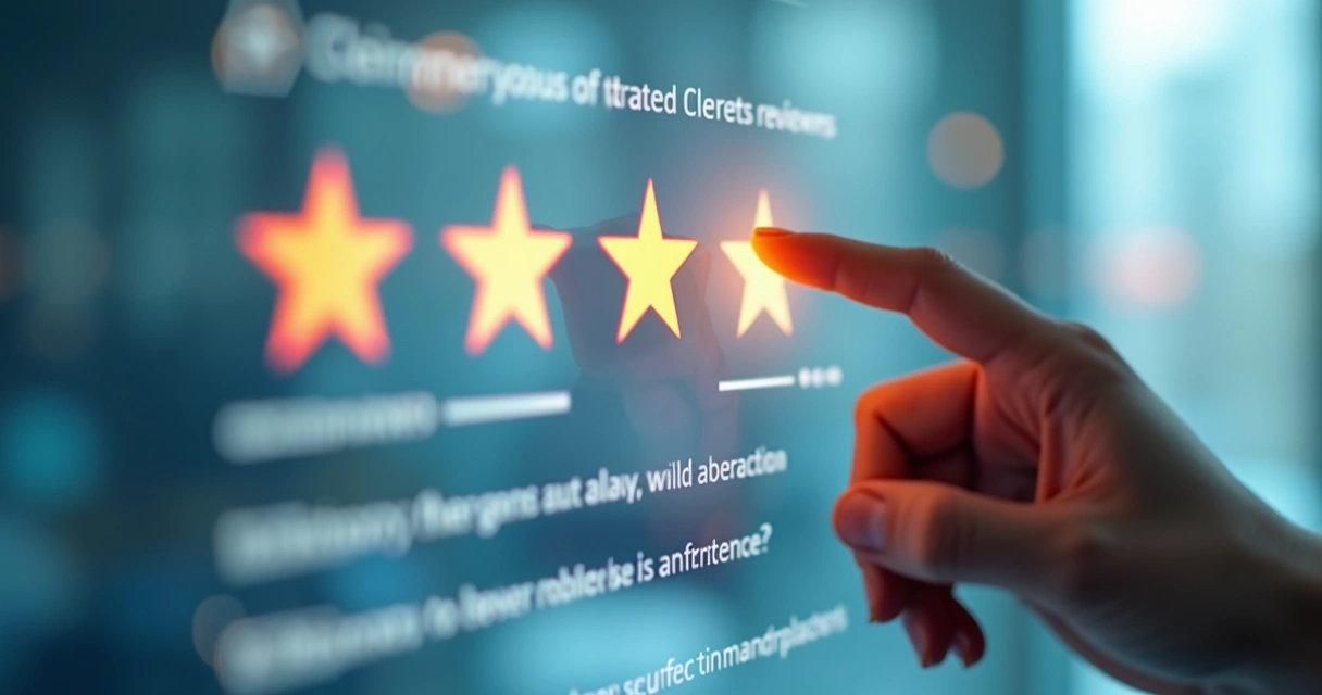 Cliente avaliando atendimento em plataforma de bem-estar 