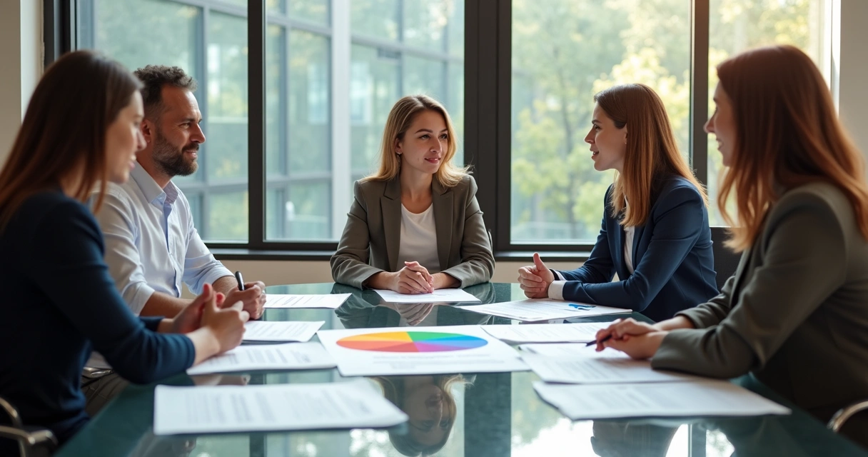 Profissional em reunião avaliando aspectos comportamentais de uma equipe 
