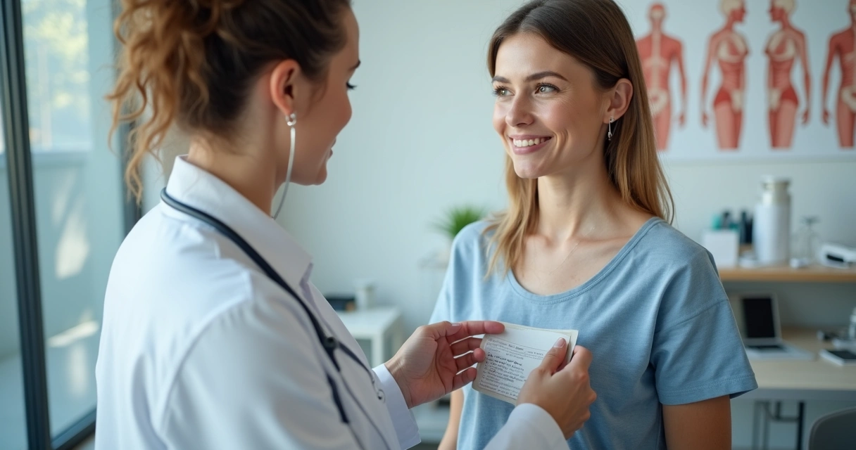 Profissional de saúde analisa paciente em clínica de nutrologia 
