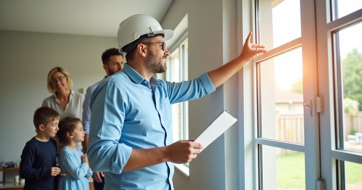 Engenheiro realizando avaliação em imóvel residencial 
