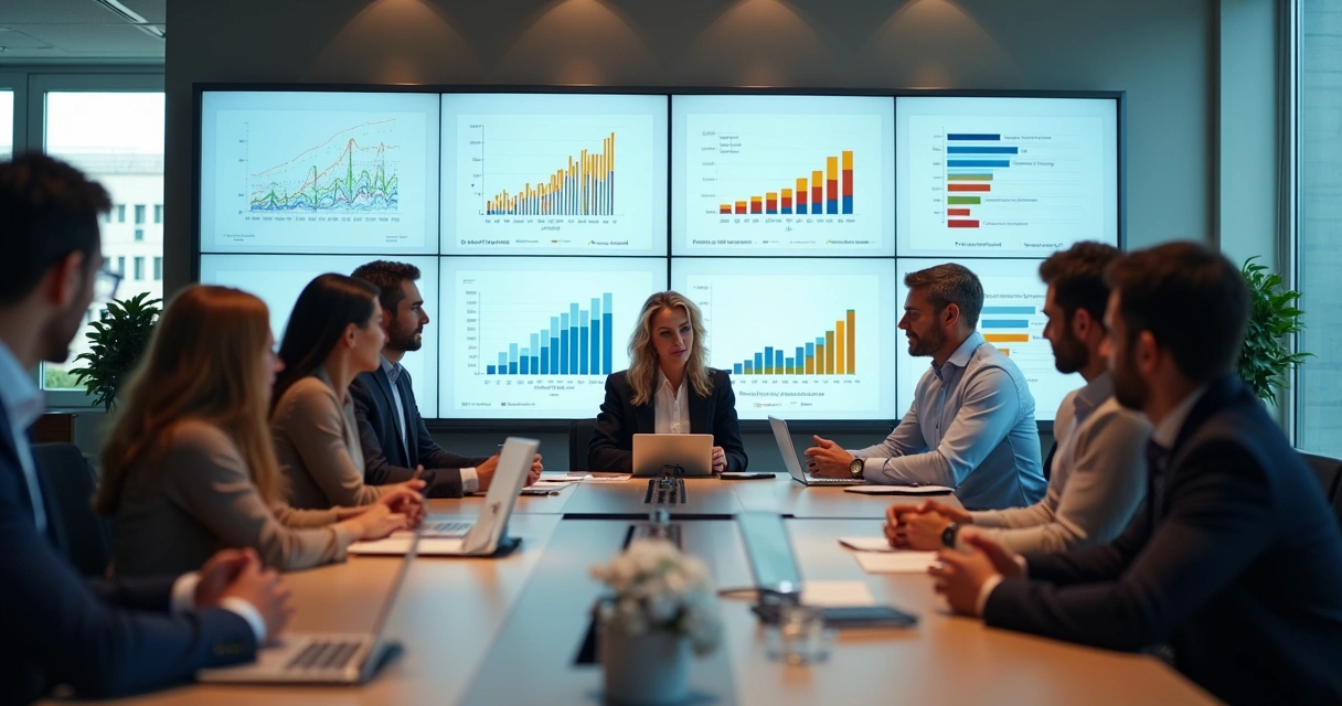 Equipe reunida em reunião avaliando impacto humano 