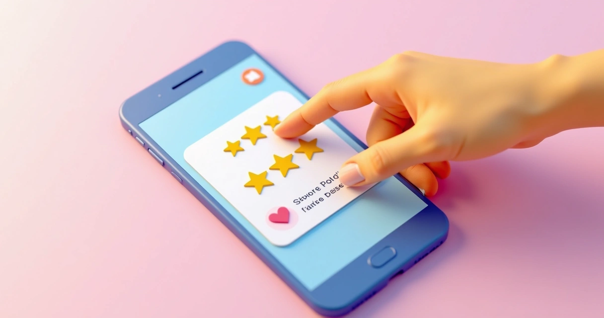 Avaliação de cinco estrelas em app mobile 
