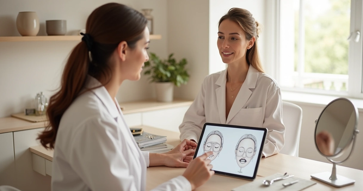 Avaliação facial em consultório estético