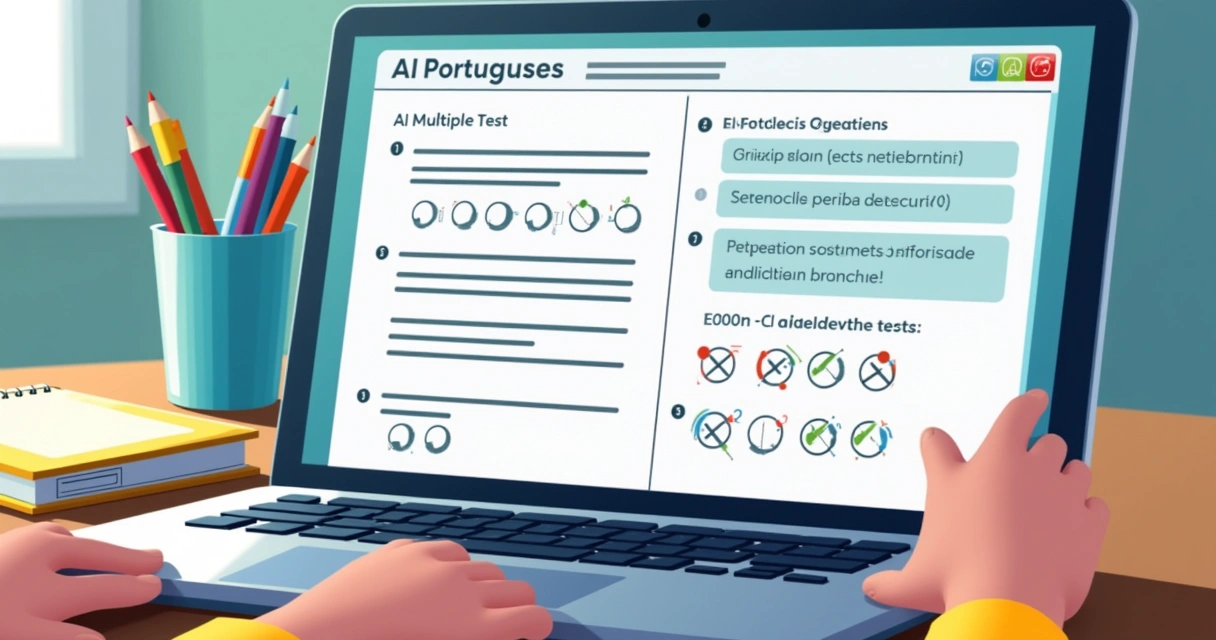 Tela de avaliação gerada com IA para português 