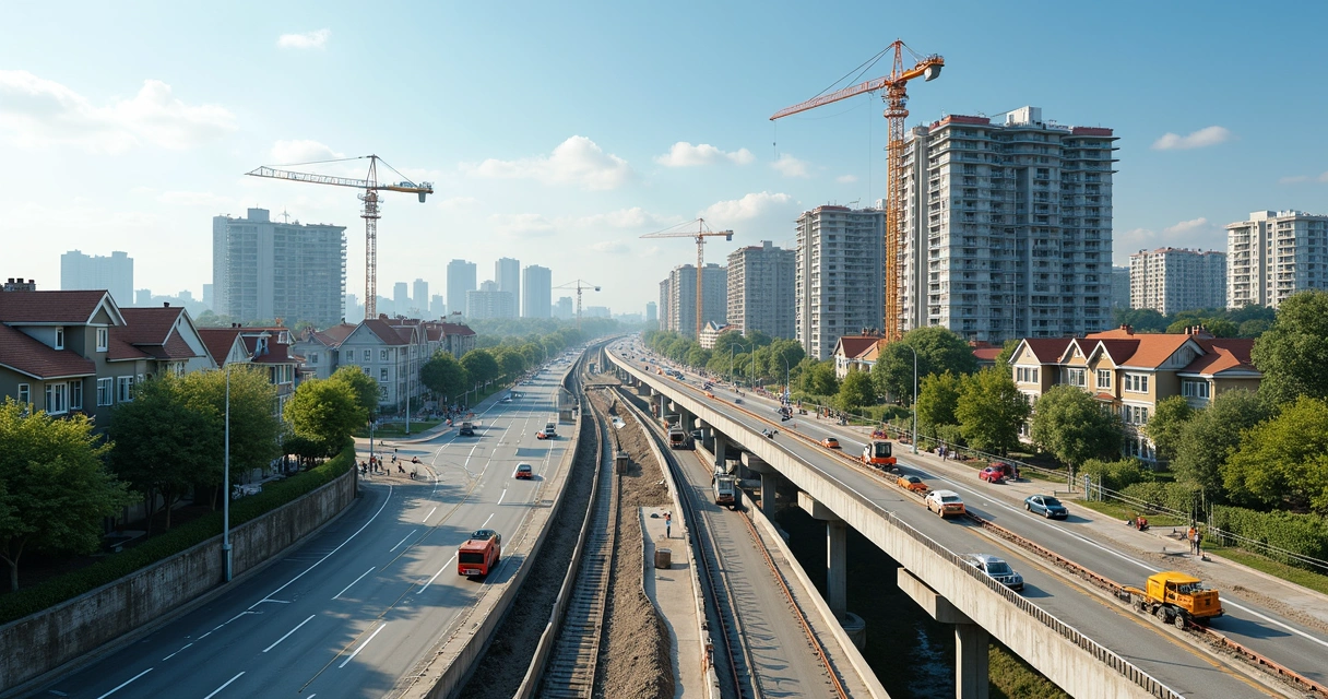 Obras de infraestrutura em bairro residencial em transformação 