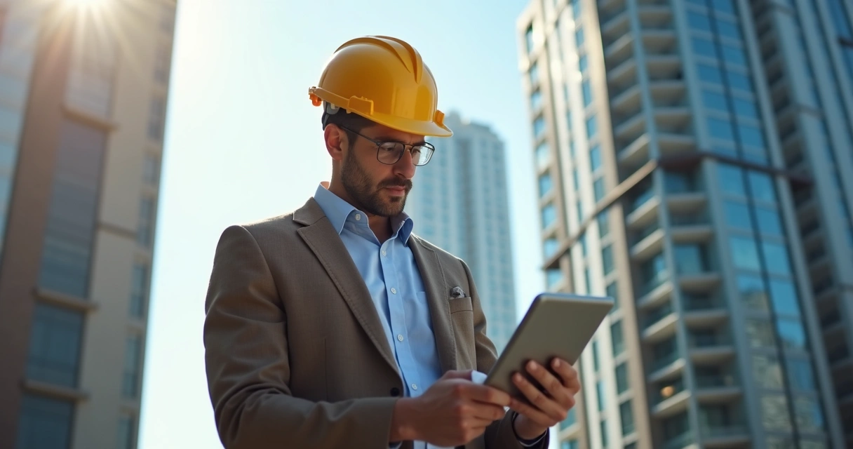 Engenheiro faz avaliação de imóvel em área urbana 