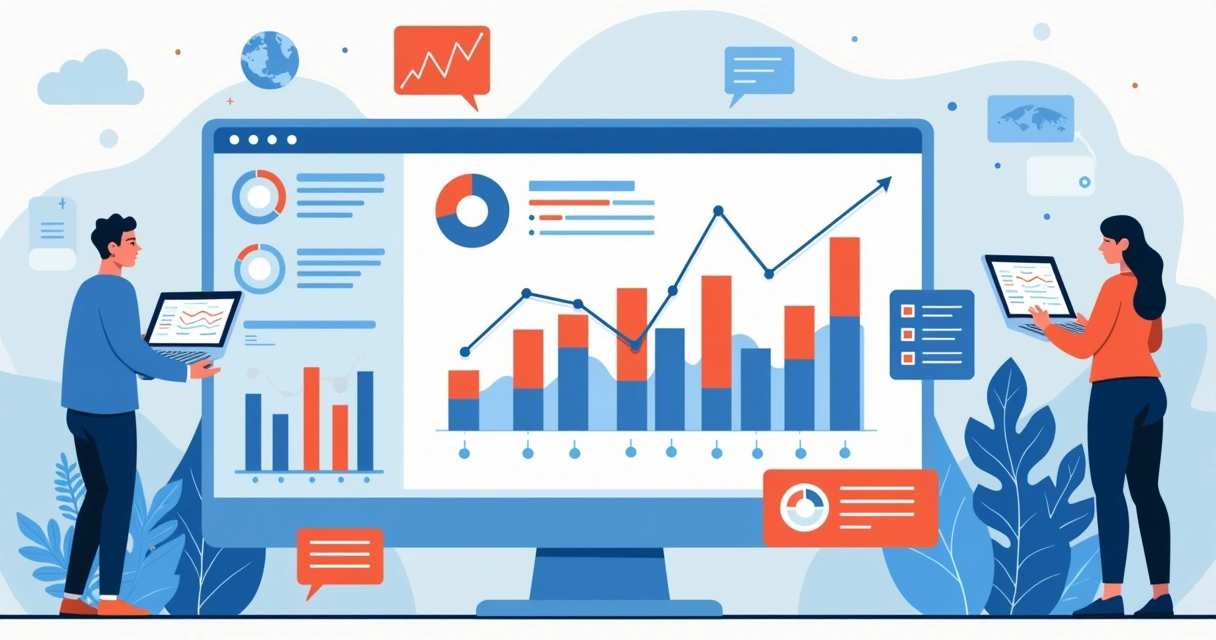 Indicadores e gráficos ilustrando impacto e resultados de OKRs 