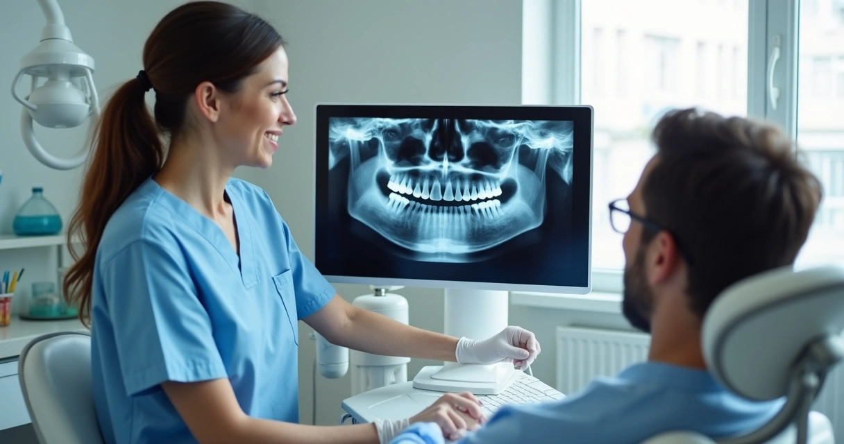 Avaliação odontológica para implante com radiografia digital 