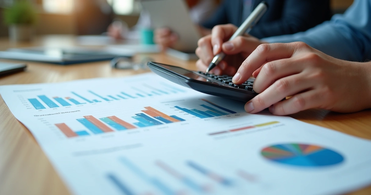 Planilha financeira com gráficos de avaliação de empresa 