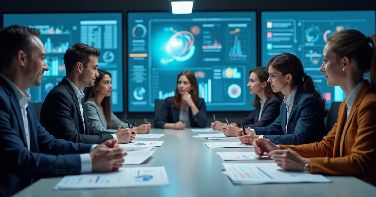 Avaliadores educacionais analisando relatórios de IA na educação 