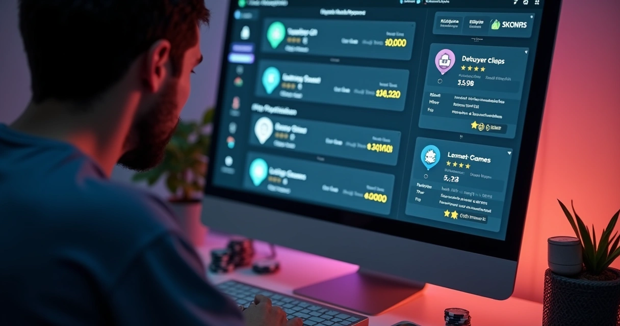 Pessoa analisando avaliações em tela de computador 