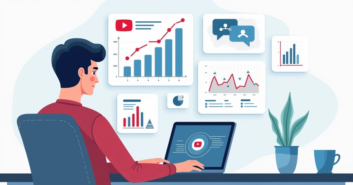 Empreendedor jovem analisando planilha de retorno financeiro ao comprar canal do YouTube. 