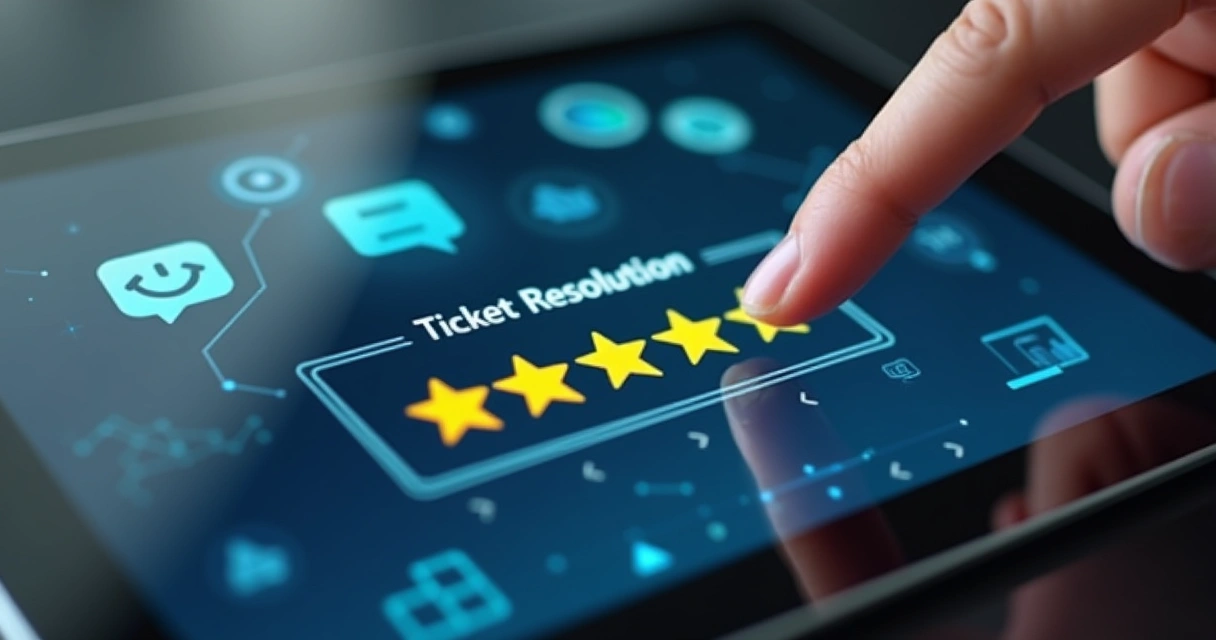 Avaliação de satisfação de clientes com tickets digitais 