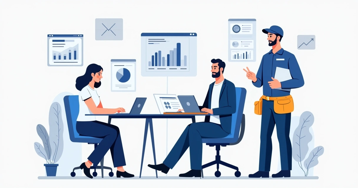 Gestor técnico avaliando desempenho de profissional de manutenção