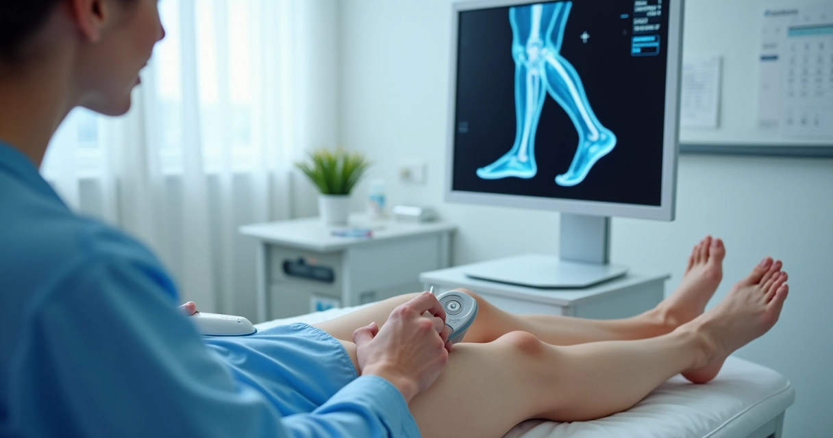 Avaliação vascular das pernas com ultrassom em consultório 