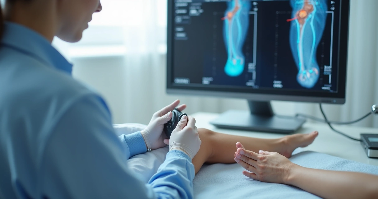 Avaliação vascular com ultrassom nas pernas 