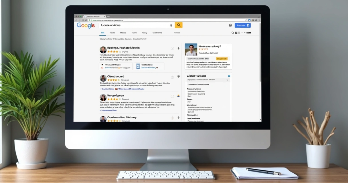 Tela de avaliações de clientes para construtora no Google. 