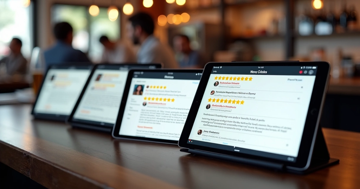 Avaliações de clientes exibidas no cardápio digital do restaurante 