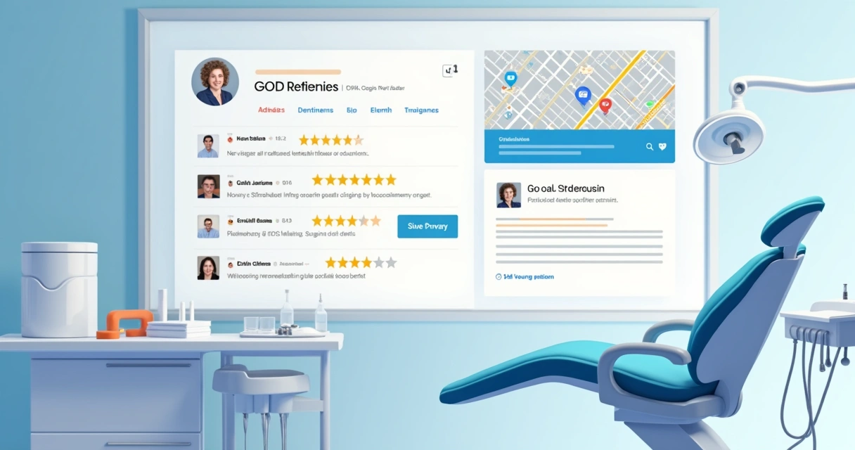 Avaliações positivas de pacientes em ficha de clínica odontológica no Google 
