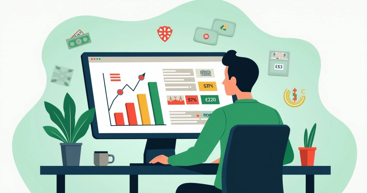 Pessoa analisando taxas de pagamento em planilha digital 