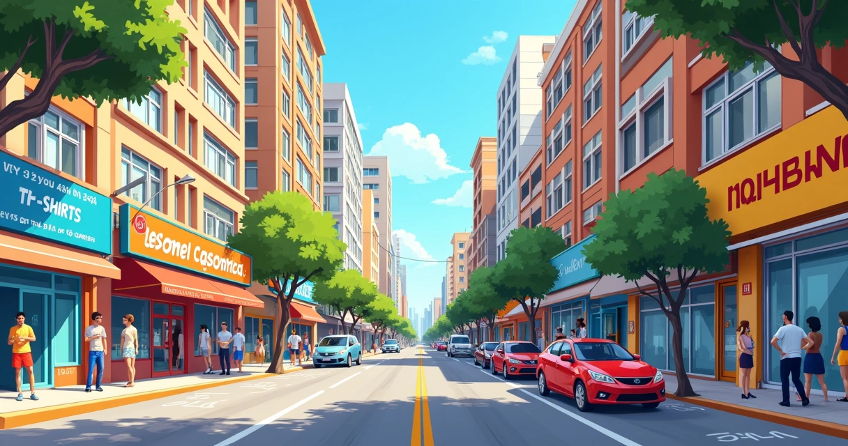 Avenida Santo Amaro com comércio estamparia camisetas