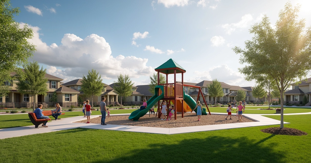 Children playing in Avery Ranch community park