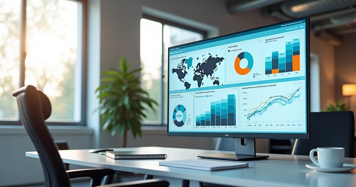 B2B strategy dashboard with market and pipeline charts