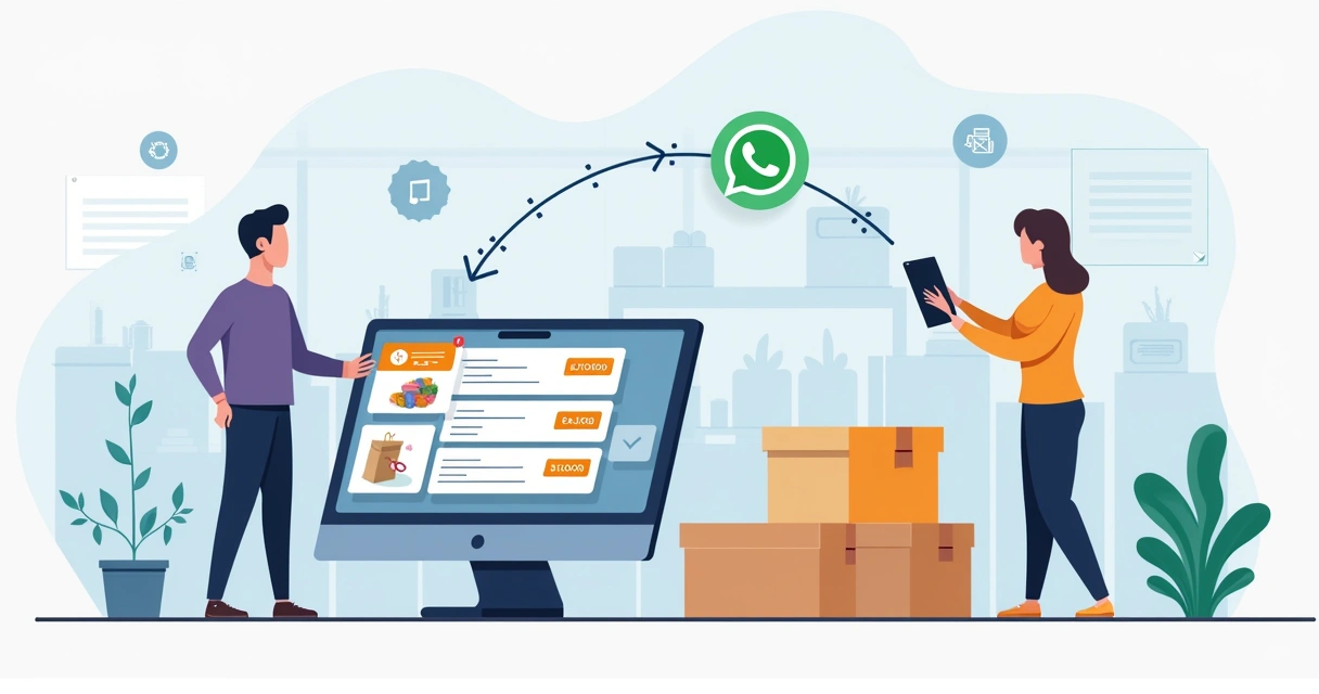 Fluxo B2B com pedido chegando no WhatsApp 