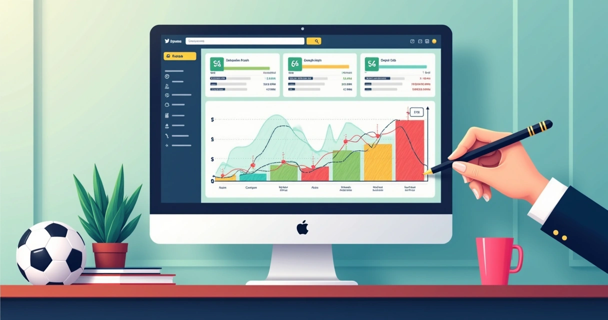 Tela de computador com gráficos de backtest de apostas esportivas