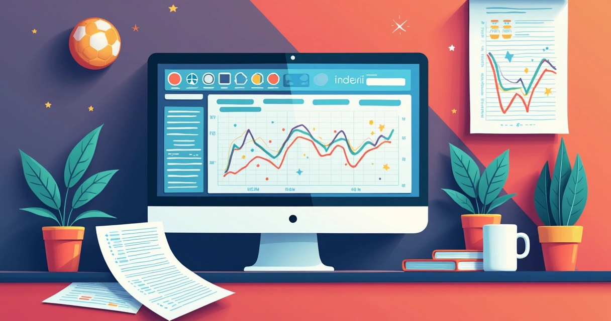 Simulação de apostas e dados de futebol em painel 