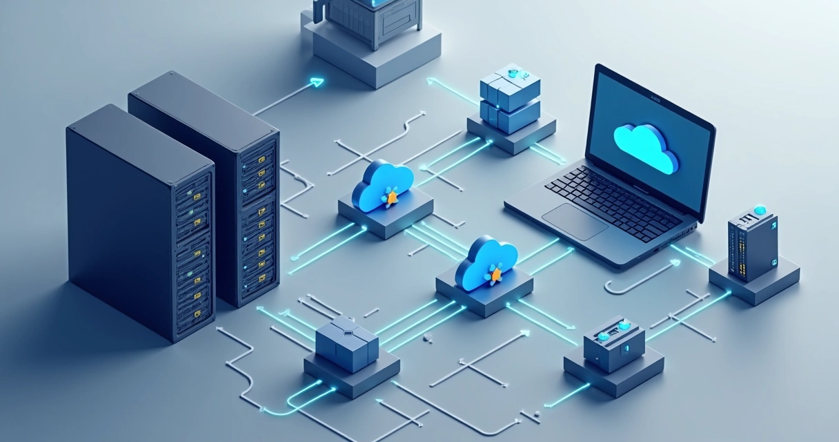 Fluxo de backup de dados entre ambiente local, nuvem e Azure. 