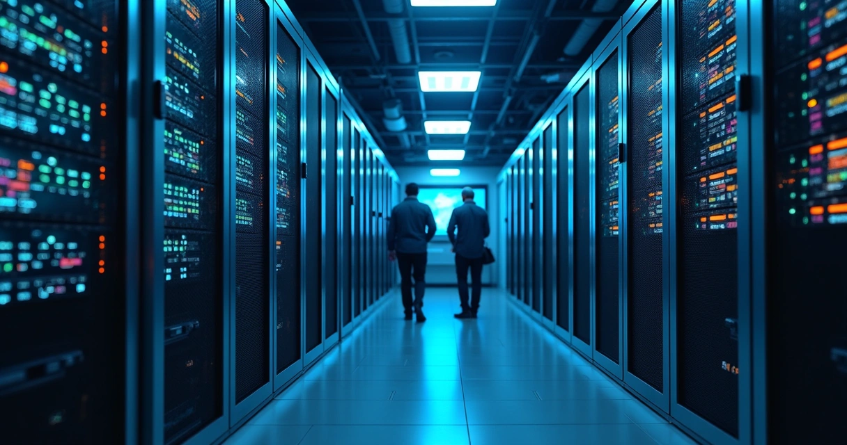 Painel com backup, servidores, tela de recuperação e proteção de dados 