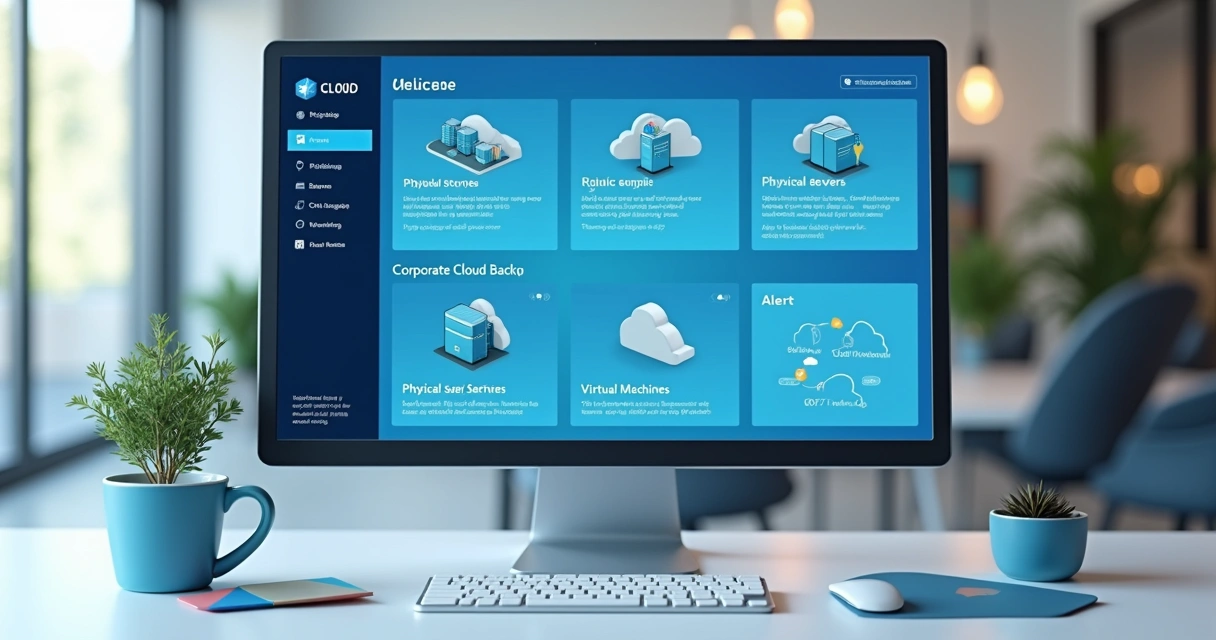 Dashboard showing corporate cloud backup 