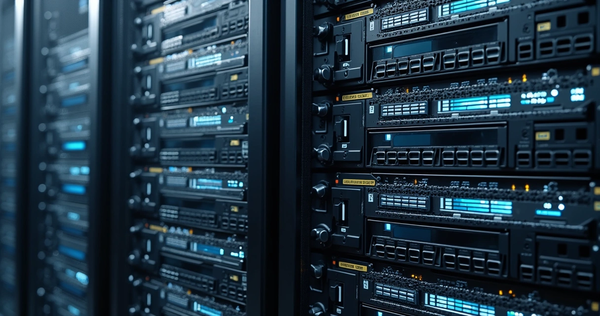 Servidor com backup em fita e disco lado a lado 