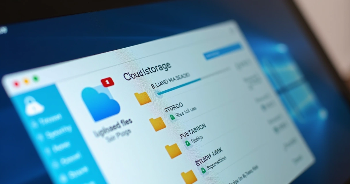 Tela mostrando upload de arquivos de estudo para nuvem 