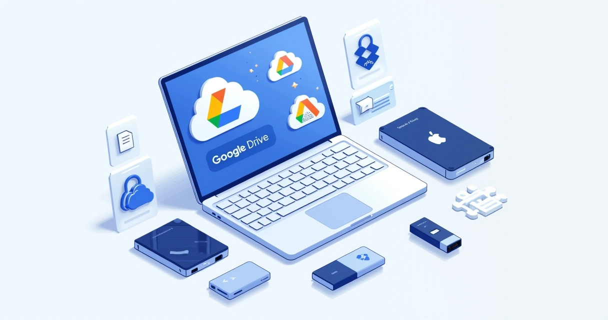 Tela de computador com backup de dados na nuvem 