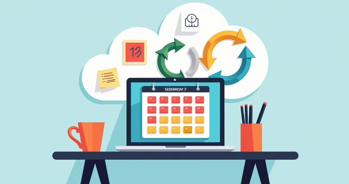 Calendário com tarefa de backup programado