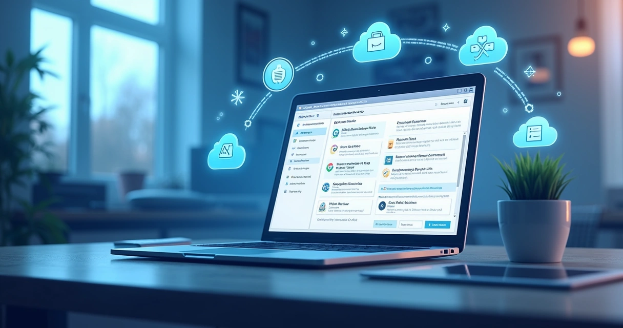 Painel virtual exibindo backups e restauração do site 